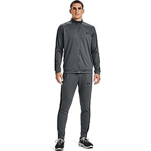 Under Armour EMEA trainingspak, comfortabel trainingspak met zacht binnenmateriaal, warme en sneldrogende sportkledingset met praktische zijzakken, heren, zwart (pitch grijs/zwart), L