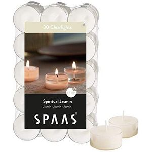SPAAS 30 Clearlights Geur, theelichten in transparante cup, ± 4,5 uur - Spiritual Jasmin