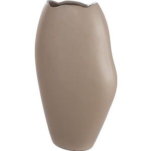 Casablanca decoratieve vaas - waterdichte bloemenvaas van aluminium - decoratie woonkamer herfst - decoratie kerstcadeau verjaardag - kleur beige bruin - hoogte 33 cm