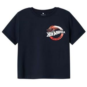 NAME IT Jongens Nmmatreus Hotwheels Nreg Ss Top Box Sky, navy blazer, 122-128