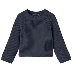 NAME IT Meisjes Nmfvenja Ls Loose Short Knit Gebreide Trui, Dark Sapphire, 110