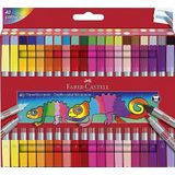 Faber-Castell 151140 - Viltstiftenset met 40 dubbelvezelige markers voor kinderen en volwassenen