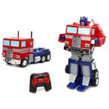 Jada Toys TRANSFORMERS - Optimus Prime Transformeerbaar, 2 kanalen, licht en geluid, 2.4 Ghz, 34 cm, vanaf 6 jaar, bestuurbare robot