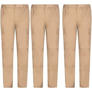 MISEMIYA Werkbroek voor heren, 3 stuks, Kameel, 36