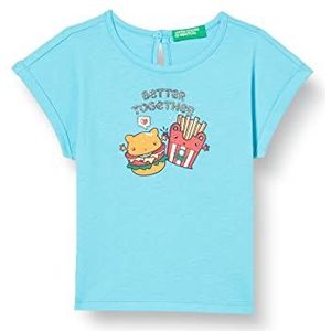United Colors of Benetton T-shirt voor meisjes en tieners, turquoise 31 m, 6 Maanden
