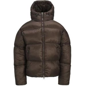 JACK & JONES JCOKINETIC Wetlook Puffer Jacket Puffer Jacket voor heren, chocoladebruin, L, chocolate brown, L
