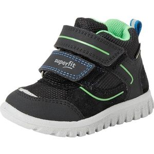 Superfit Sport7 Mini Sneakers voor jongens, zwart, groen 0000, 35 EU Schmal