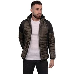 Just Emporio Donsjack met capuchon voor volwassenen, KAKI/BLACK, XXL