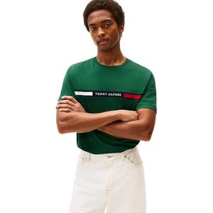 Tommy Hilfiger Heren Hilfiger borst inzet TEE MW0MW36498 S/S T-shirt, groen, XS, Groen (Sier Groen), XS