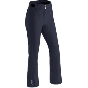 Maier Sports Allissia Slim, nauwsluitende skibroek voor dames, waterdichte sneeuwbroek, stretchmateriaal en verstelbare tailleband, PFC-vrij, mTHERM wattering & mTEX weerbescherming, blauw, maat 42