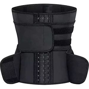 Technofit Tailletrainer voor dames, taillevormer, riem met haaksluiting, verstelbare buikwikkelriem, taille-shapewear, zwart, M