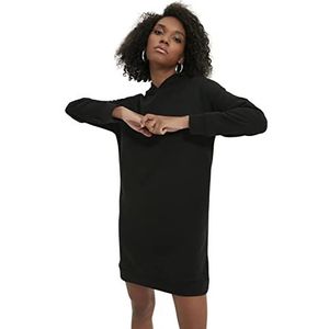 Trendyol Woman Mini Shift Hood Knit Jurk, Zwart, XS Dames, Zwart, XS