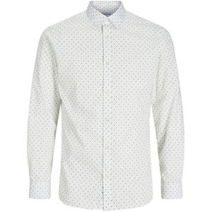 JACK&JONES JUNIOR Shirt voor jongens, Wit/Detail:ditsy Aop, 128