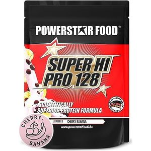 Powerstar SUPER HI PRO 128 | Meercomponenten Protein-Powder 1kg | Hoogst mogelijke biologische waarde | Eiwit-Poeder met 79% ProteÃ¯ne in droge stof | Protein-Shake | Cherry-Banana
