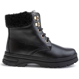 Pablosky Leader-tech meisjeslaarzen met veters en ritssluiting, Zwart, 38 EU