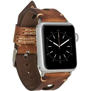 Burkley Lederen armband voor Apple Watch in 38/40 mm vintage horlogebandje, wisselarmband, compatibel met alle Apple Watch, handgemaakt (38/40 mm, bruin - BA2)