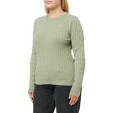 GANT Stretch katoenen kabel C-hals, Faded Sage, XS