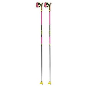 LEKI Uniseks skistok voor volwassenen, neon roze-neon geel/zwart, 150