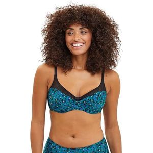 sans Complexe Complice damesbeha, Smaragdblauwe bloemenprint, 90C