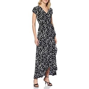 Mela Vrouwen Londen-hart afgedrukt satijn gedimde zoom Wrap Effect jurk Casual