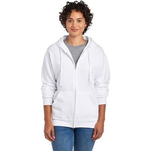 Jerzees Sweatshirt met capuchon voor heren, Volledige Zip - Wit, S