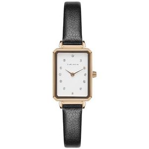 Carlheim Dames horloges Mila Petite Square 2620, wit, roze goud, Classic