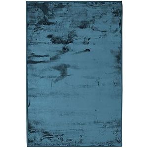 THE DECO FACTORY Flanel tapijt, extra zacht, velours-effect, donkerblauw, 60 x 90 cm