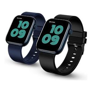 SPC Smartee Duo Smartwatch met verwisselbare armband, groot display van 1,8 inch, 21 sportmodi, 7 dagen batterijduur, IP68, hartslag, Android en iOS, kleur: zwart/blauw