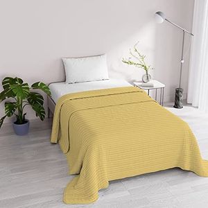 Italian Bed Linen Satijn Zomer Quilt, Polyester, Geel, 170x250cm