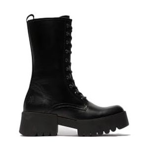 Fly London Elna008fly Combat Boot voor dames, Zwart, 35 EU