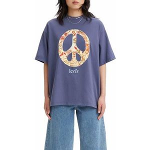 Levi's Dames Graphic Short Stack Tee Sweater, Floral Peace Sign Cr, S
