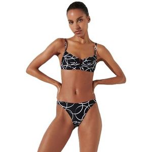 KARL LAGERFELD Karl Circle V-Wire Bikini Top voor dames, zwart, S