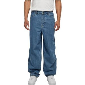 Urban Classics Heren jeans met diepe stap 90's baggy pants breed gesneden, met riemlus, maat 30 tot 38, Lichtblauw washed, 38