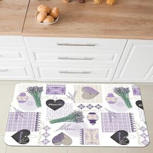 Comart, Malaga Keukentapijt van pvc, antislip, wasbaar, motief: lavendel, 55 x 75 cm