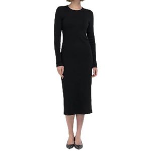 Replay Dames slim fit jurk van katoen, 298 Light Black, L