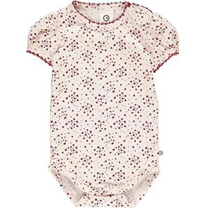 Müsli by Green Cotton Baby Girls Love S/s Body Base Layer, Buttercream/Berry Red, 80, Botercrème/Berry Red, 80 cm