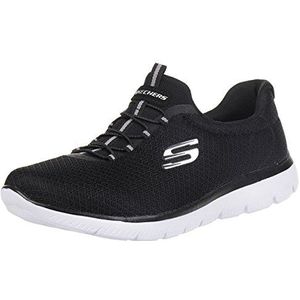 Skechers Dames zwart 007 sneakers, Zwarte witte motor., 40 EU Breed