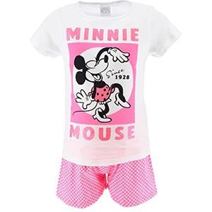 Disney Minnie, Pyjacurt, 100 jaar, wit, maat 4 jaar, 100% katoen voor meisjes, Wit, 4 Jaren