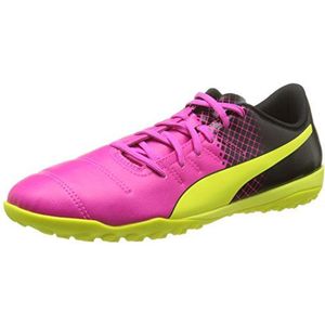 PUMA Evopower 4 3 TT American Football schoenen voor heren, Roze Pink Glo Safety Yellow Black, 42.5 EU