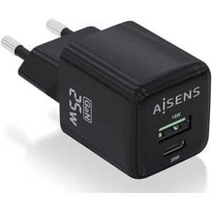 Aisens Wandlader ASCH-25W2P015-BK, zwart, 25 W (1 stuk)