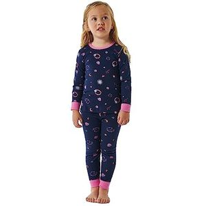 Schiesser Meisjespyjama, lang, 100% biologisch katoen, maat 92 tot 140, pyjamaset, donkerblauw 179951, 92 cm
