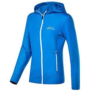 Black Crevice Merino-jas voor dames, hoogwaardige merino-jas, jas voor dames van 70% merinowol en 30% PES, temperatuurregulerende merino-hoodie, merino-trui, mulesingvrij, Hawaii blue, 42