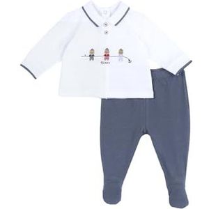 Chicco Set met hoofdbanden en beenkappen van katoen, pyjama voor jongens en meisjes, donkerblauw, 3 Maanden