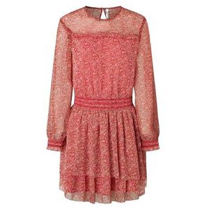 Pepe Jeans - Bridget - Damesjurk - Korte Jurk - Semitransparent - 100% Polyester