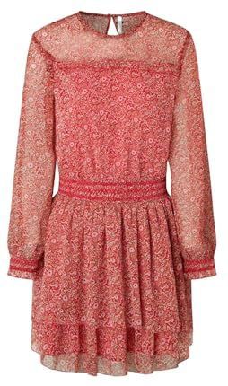 Pepe Jeans - Bridget - Damesjurk - Korte Jurk - Semitransparent - 100% Polyester