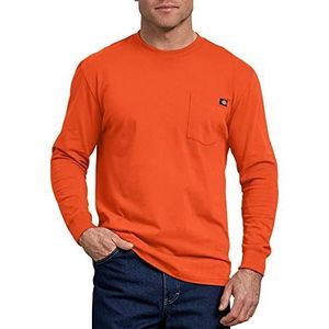 Dickies Pocket Tee L/S shirt met lange mouwen voor heren, fel oranje, L