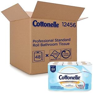 Cottonelle Professional Ultrasoft Bulk Toiletpapier voor Bedrijven (12456), Standaard Toiletpapierrollen, 48 rollen/koffer voor bedrijven (4 verpakkingen van 12)