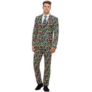 Rubik's Cube Suit, Multi-Coloured, with Jacket, Trousers & Tie, (L)