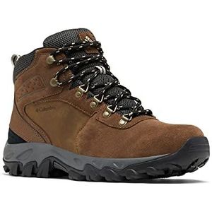 Columbia Newton Ridge Plus 2 suède waterdichte halfhoge trekking- en wandelschoenen voor heren, Donkerbruin X Donkergrijs, 40.5 EU