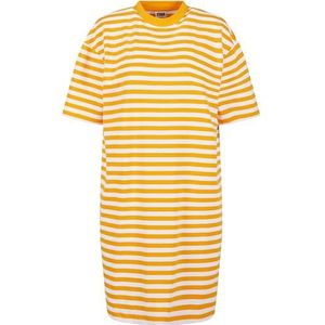 Urban Classics Oversized gestreepte T-jurk voor dames, Wit/Magicmango, 3XL